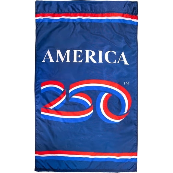 USA 250th Anniversary Garden Banner 12" x 18" Flag | USA-Made Nyl-Glo Nylon Outdoor Flag | Durable Canvas Header and Brass Grommets | UV Resistant Colors | Special Edition 250 Celebration Flag