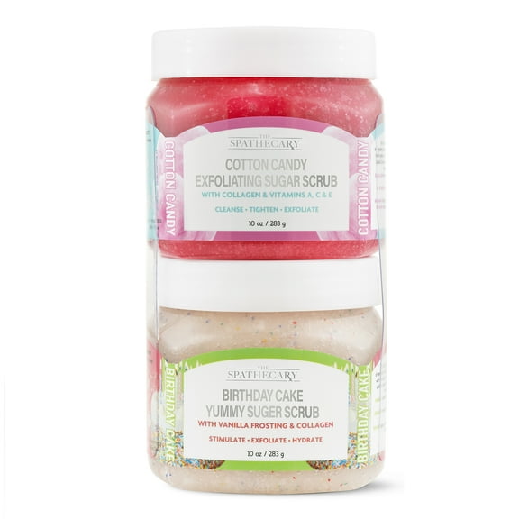 2 Pack Exfoliating Body Scrub Set - Birthday Cake & Cotton Candy - 20 oz