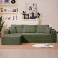 thumbnail image 2 of Soscana Boneless Couches for Living Room with Chaise,102" Sectional Sofa with Throw Pillow,Cozy Cloud Couch with L-Shaped,Sponge Compression Sofa,No Assembly Required,for Living Room,Apartment, APT, 2 of 7
