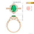 thumbnail image 4 of ANGARA Natural Oval 1.5 ct Emerald Trillium Floral Shank Ring in 14K Rose Gold for Women (Size-9x7mm) | May Birthstone, Birthday, Anniversary, Jewelry Gift for Women | Natural Emerald Ring, 4 of 9