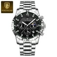 thumbnail image 1 of POEDAGAR Watch For Men Waterproof Luminous Chronograph Date Stainless Steel Quartz Male Watches, 1 of 5