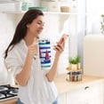 thumbnail image 5 of Yayeee 40oz Stainless Steel Tumbler with Straw and Handle Double-Wall Insulated Travel Water Bottle, Blue Hand Drawn Sailboats, 5 of 8