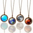 Pendants Eight Planets Necklace Pendent Double Glass Universe Galaxy ...