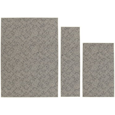 Garland Rug Classic Berber Indoor Rug Set, 3 Piece (2'x5', 3'x4', 4'11"x7') Earth Tone