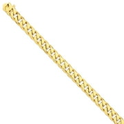 Primal Gold 14 Karat Yellow Gold 9.7mm Hand-polished Flat Beveled Curb Chain