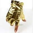 thumbnail image 2 of PMVFHDE Riding Half Finger Leather Gloves for Men Women, Outdoor Fitness Secure Fingerless Gloves Gold，One Size, 2 of 2