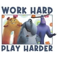 thumbnail image 2 of Men's Monsters at Work Work Hard Play Harder  Graphic Tee White Small, 2 of 5