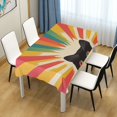 thumbnail image 3 of Yayeee Tablecloths for Rectangular Tables 60 x 60 inch Party Table Cover, Colorful Black Cat, 3 of 6