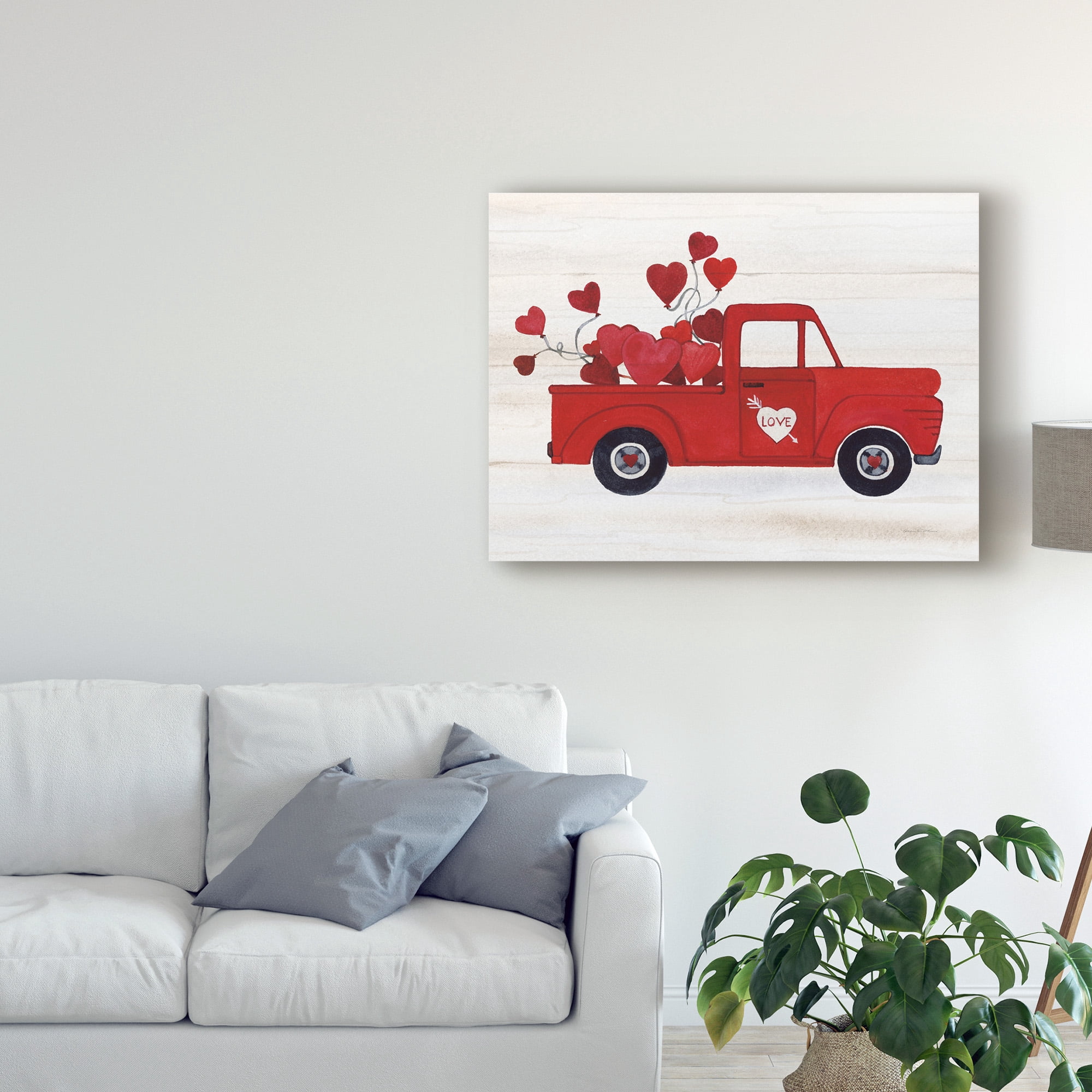 Trademark Fine Art 'Rustic Valentine Truck' Canvas Art by Kathleen Parr McKenna