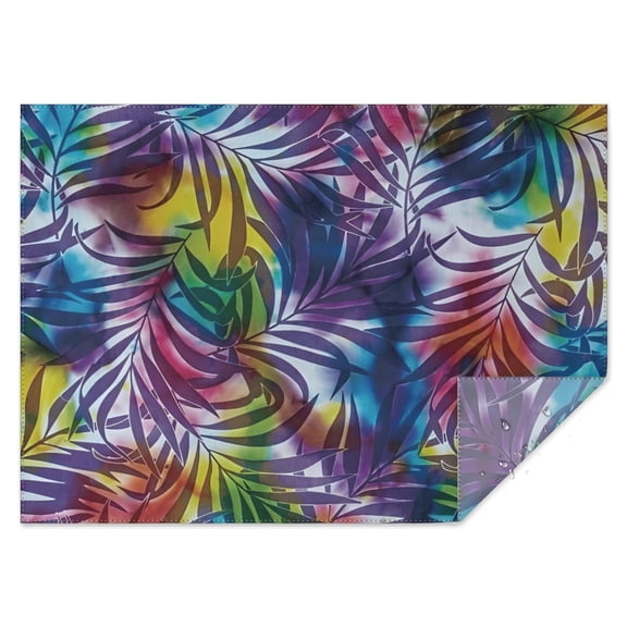 Colorful Tropical Leaf Pattern Rectangle Tablecloth 60"x84",Waterproof Polyester Rectangle Table Cloth, Wipeable Spillproof Polyester Tablecloth for Dining, Camping, Indoor and Outdoor