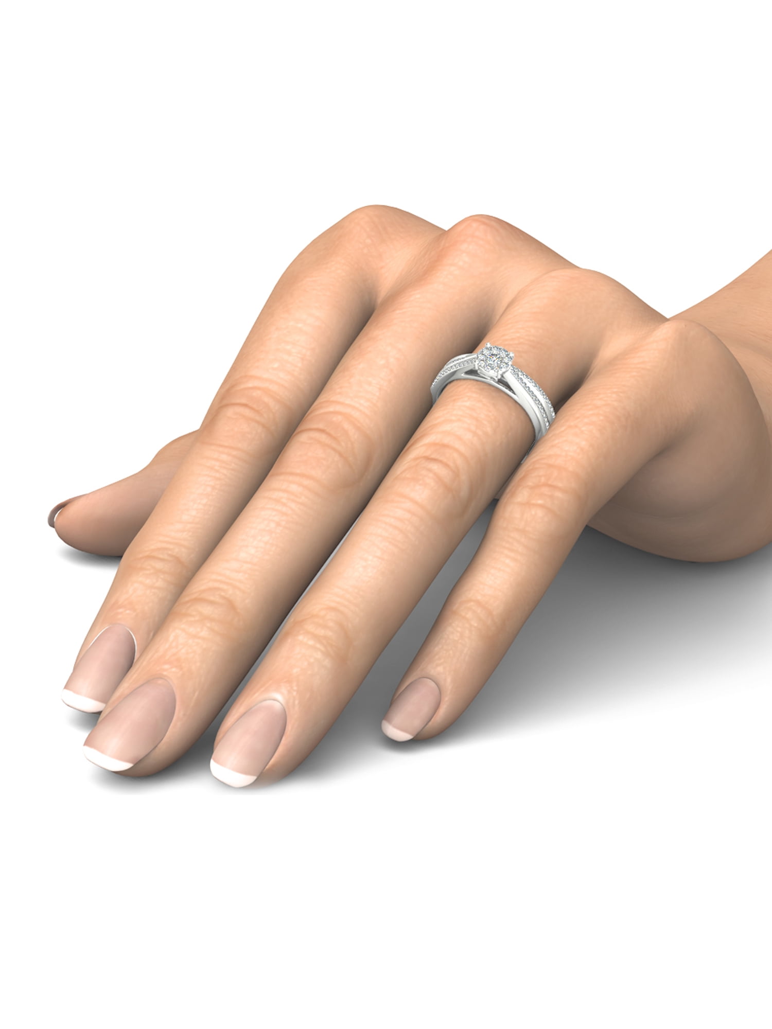 1/3 Carat T.W. Diamond 10kt White Gold Trilogy Engagement Ring