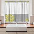 thumbnail image 2 of Ambesonne Geometric Kitchen Curtains, Border with Flowers, 55"x45", Pale Grey Marigold, 2 of 3