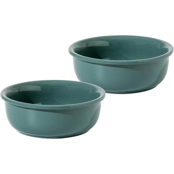 Ceramic Cat Bowl Cat Food and Water Bowl Kitty Bowl Pet Supplies (300ml, Dark Green)
