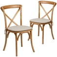 thumbnail image 2 of Flash Furniture 2 Pk. HERCULES Series Oak Cross Back Chair with Cushion, 2 of 8