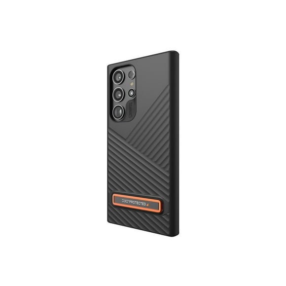 Gear4 Denali - Back cover for cell phone - with kickstand - D3O, Tritan Renew - black - for Samsung Galaxy S23 Ultra