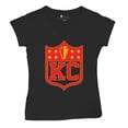 thumbnail image 5 of Kansas Shield Women's V-Neck T-shirt Champions Game Day Fantasy Football K.C. Fan, 5 of 7
