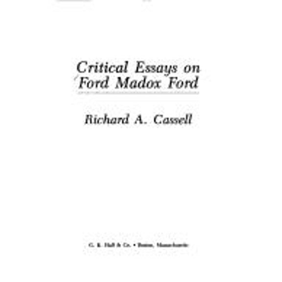 Pre-Owned Critical Essays on Ford Madox Ford (Hardcover) 9780816187614