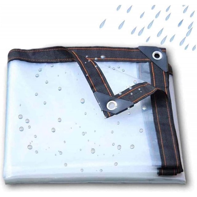 Lona transparente Bexikou de 2,0 x 4 m, impermeable, con ojales, para invernadero, a prueba de polvo y lluvia, cubierta de suelo de polietileno para muebles de patio y coches.