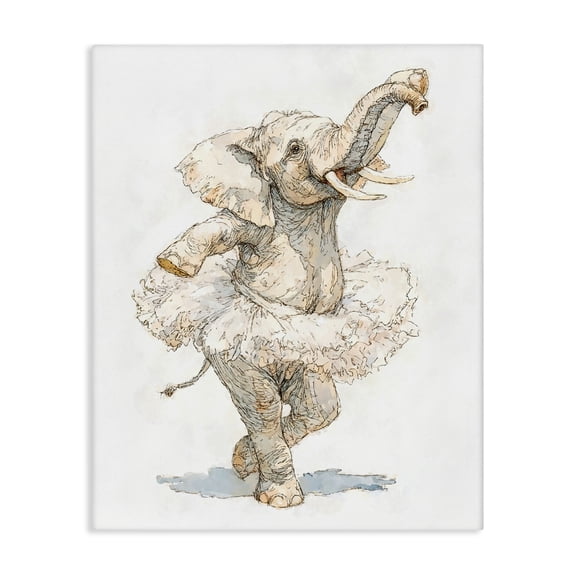 Ballet Elephant Tutu Canvas Wall Art, design by Ziwei Li