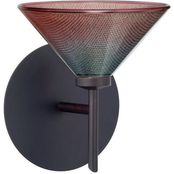 1SW-117691-LED-BR Besa Lighting Kona-One Light Mini Wall Sconce-5.5 Inches Wide by 6.5 Inches High-Bronze Finish-Iridescent Glass Color-LED Lamping