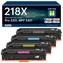 GLOBALVUE W2180X 218X Toner Cartridges 4 Pack High Yield (with Chip) Compatible with HP 218X 218A for Color Laserjet Pro 3201dw MFP 3301fdw 3301cdw 3301sdw Printer Ink W2180X W2180A