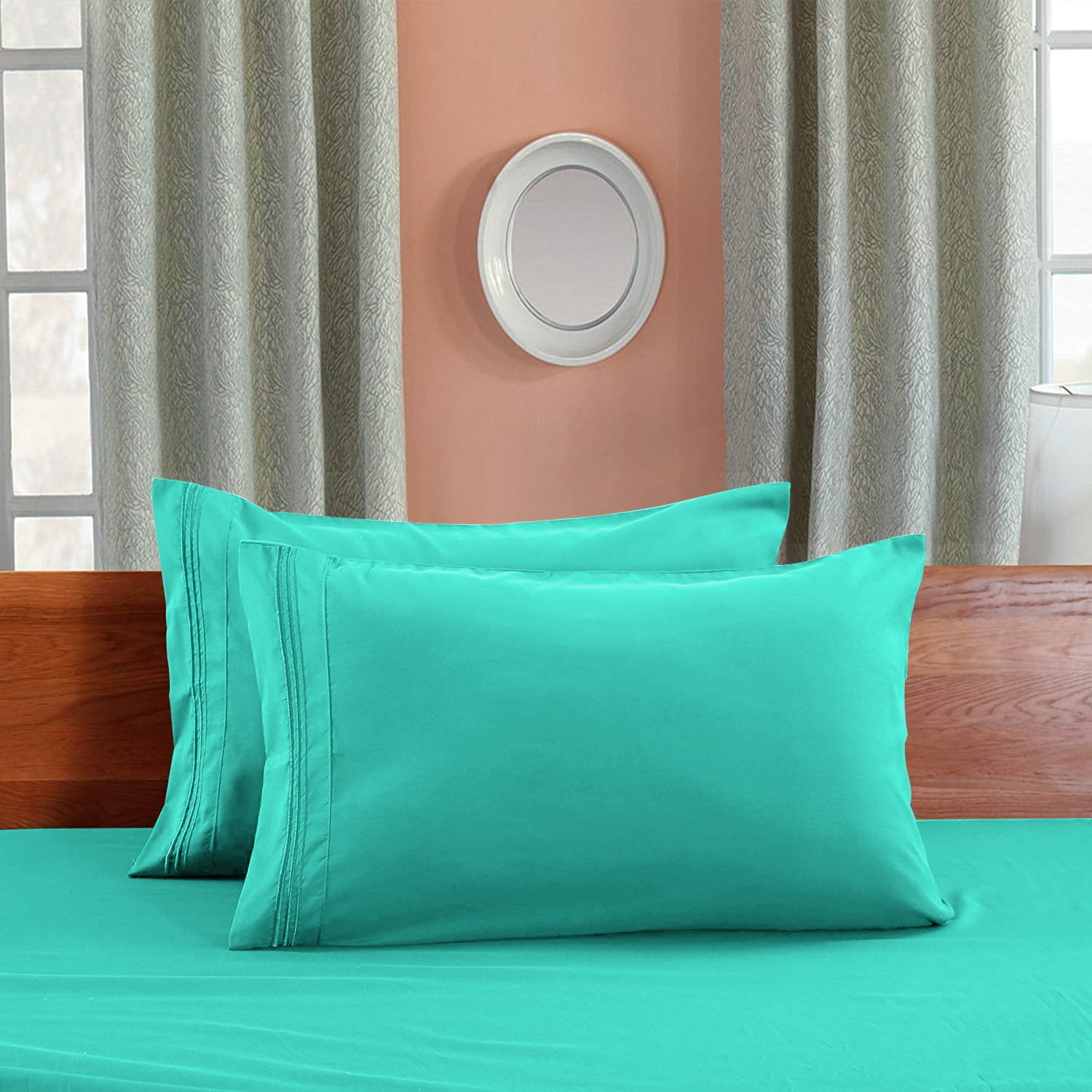 Bed Pillow Cases, Wrinkle & Fade Resistant, Hypoallergenic, Microfiber