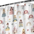 thumbnail image 3 of Rainbow Princess Carriage Pattern Shower Curtain 72"x72" ,Bathroom Decorative Shower Curtains Set with 12 Hooks,Modern Waterproof Washable Shower Curtain, 3 of 6