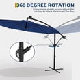 thumbnail image 5 of EastVita 10FT Offset Umbrella with Cross Base with 360-degree and Rotation Infinite Tilt for Deck Pool Garden BackyardNavy, 5 of 7