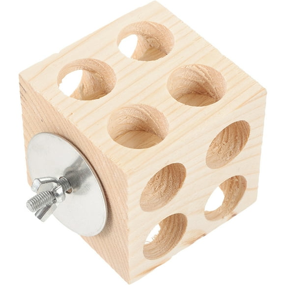 Bird Wooden Block Chewing Toy Bird Training Toy Bird Biting Toy Wood Teething Toy