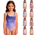 thumbnail image 2 of CCRFTGI Girls Swimsuits Summer Quick Dry One Piece Bathing Suit Cute Gradient Beach Swimwear Swimsuits Girls Clothes Girls Bathing Suits Dark Purple 5-6 Years, 2 of 7