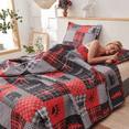 thumbnail image 6 of Beartech Quilt Set Twin Size Rustic Bedding Red Plaid Patchwork Quilt Forest Bear Bedding Lodge Cabin Bedspread Coverlet Lightweight Reversible Microfiber Quilt, 6 of 7