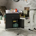 thumbnail image 2 of General 35" H Metal Garage Storage Cabinet on Wheels,1Drawer Tool Storage Cabinet with Pegboard and 4 Hooks for Garage, Home, Office,Assembly Required,Black, 2 of 15