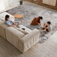 thumbnail image 3 of Ameha Shaggy Rug 5x7ft Ultra Soft Comfy Large Fluffy Rugs Non-Slip For Teen Adults Apartment Bedroom Home Decor Tye Dye Light Gray, 3 of 10