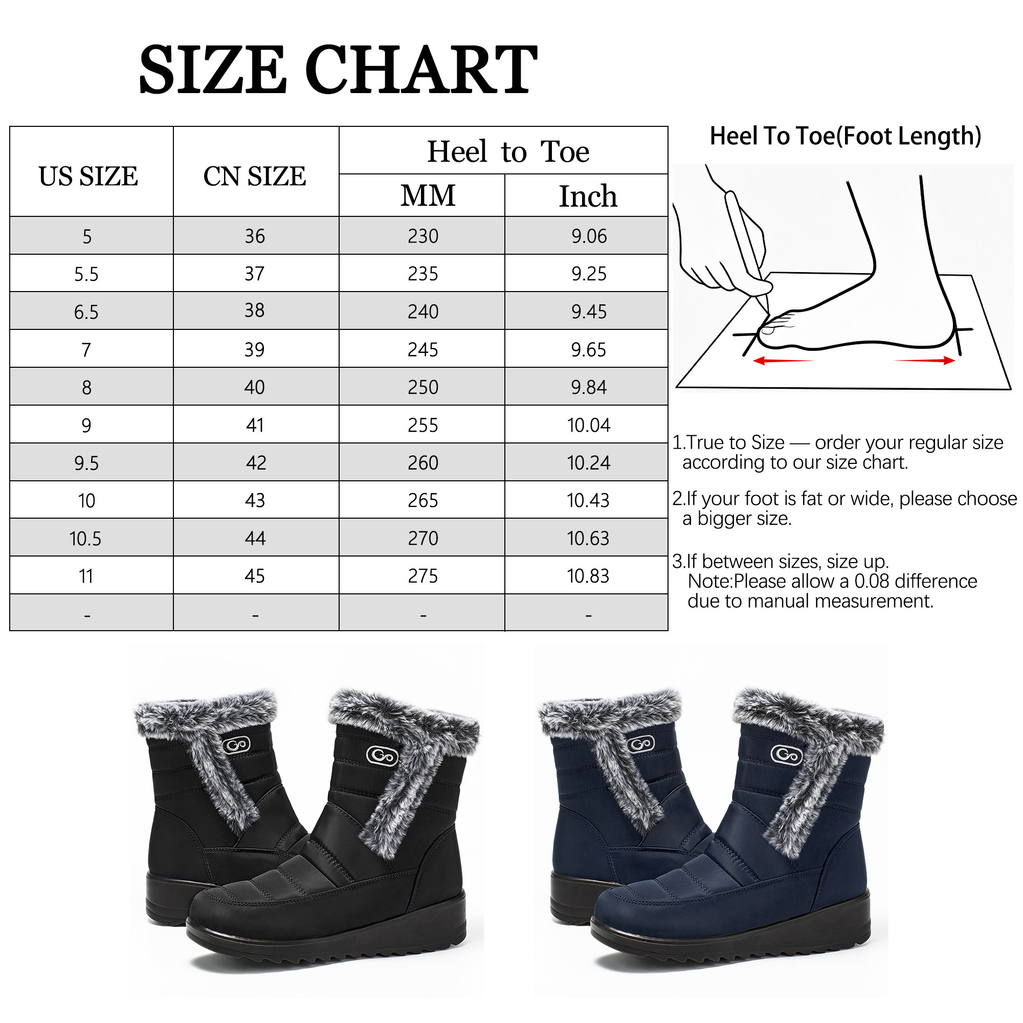 Ablanczoom Women's Waterproof Winter Snow Boot photo 8