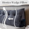 thumbnail image 2 of Large Bolster Triangular Headboard Wedge Backrest Positioning Support Bed Rest Reading Pillows Headboard Wedge Pillows for Day Bed Bunk Bed with Removable Cover, 2 of 3