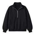 thumbnail image 7 of SUNBS Womens Sweatshirts Quarter Zip Oversized Mock Neck Pullover Half Zip Pockets Pullover Fleece Jacket Fall Clothes Cozy Clothes, 7 of 7