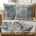 thumbnail image 2 of Boho Ethnic Pillow Covers 20x20 Inch Set of 2 Bohemian Carpet Throw Pillows Couch Navy Blue Grey Coral Floral Decorative Pillow Cases Farmhouse Home Decor Sofa Porch Patio Bed Room Outdoor, 2 of 6