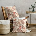thumbnail image 4 of Vintage Floral Bird Pillow Covers 18x18 Inch Set of 2 Burnt Orange Coral Flowers Leaves Decorative Throw Pillows For Couch Chinoiserie Square Pillow Cases Home Decor For Sofa Bed Porch Room Outdoor, 4 of 6