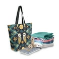 thumbnail image 2 of FORMRS Womens Canvas Tote Bag with Zipper Inner Pocket Shoulder Handbag, Brown Mystical Owls, 2 of 7