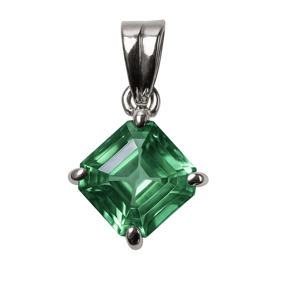 Natural Green Sapphire Pendant 925 Sterling Silver Gemstone, 15 Carat