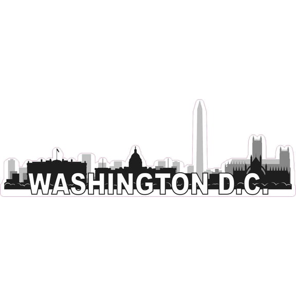 10in x 3.25in Washington D.C. Skyline Sticker