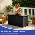 thumbnail image 6 of Uforic 134 Gallon Waterproof Resin Deck Storage Box with Lockable Lid, 2-Seater Patio Bench for Outdoor Cushions Garden Tools Pool Supplies, Black, 6 of 9