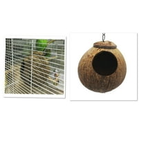 HEMOTON Bird Nest Coconut Shell Nest For Parakeets Budgerigar And Small Pet for Outdoor