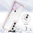 thumbnail image 2 of Slim Wallet Design for Samsung Galaxy S23 Case with Card Holder, Marble Pattern Back Flip Case PU Leather Kickstand Card Slots Magnetic Clasp Shockproof Anti-fall for S23, Lightpurple, 2 of 5