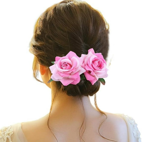 Fgnfyis Elegant Floral Hair Comb Headpiece for Women Bridal Wedding Girls Headband Accessories Pink One Size