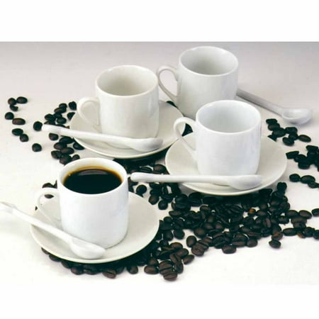 Floral Cup Saucer Set - Norpro 12-Pc. Demitasse Set - White Espresso Moka Cups Saucers And Spoons 4 Each