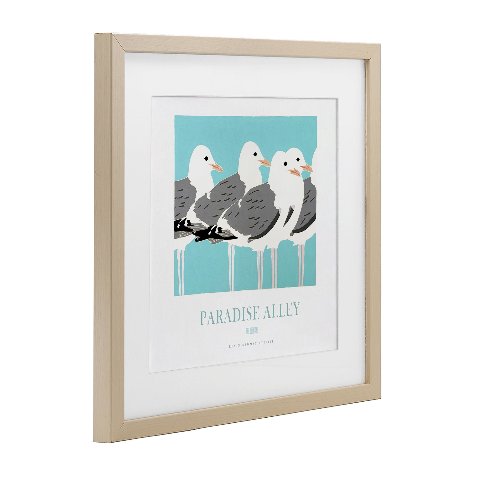 Stupell Industries Paradise Alley Seagull Gathering Birch Framed Print Under Glass, design by Jadei Graphics