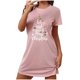 thumbnail image 5 of Camisón corto de talla grande para mujer, camisón de manga corta con estampado de pecho a la moda, camisón para mujer, 5 of 5