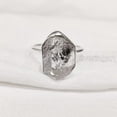 thumbnail image 2 of Natural Herkimer Diamond Ring, Rough Herkimer Diamond Ring, Birthstone, Simple Ring, 925 Sterling Silver, Womens Ring, Christmas, Thanksgiving, Handmade, Statement Jewelry, Rough Gemstone Jewelry, 2 of 6