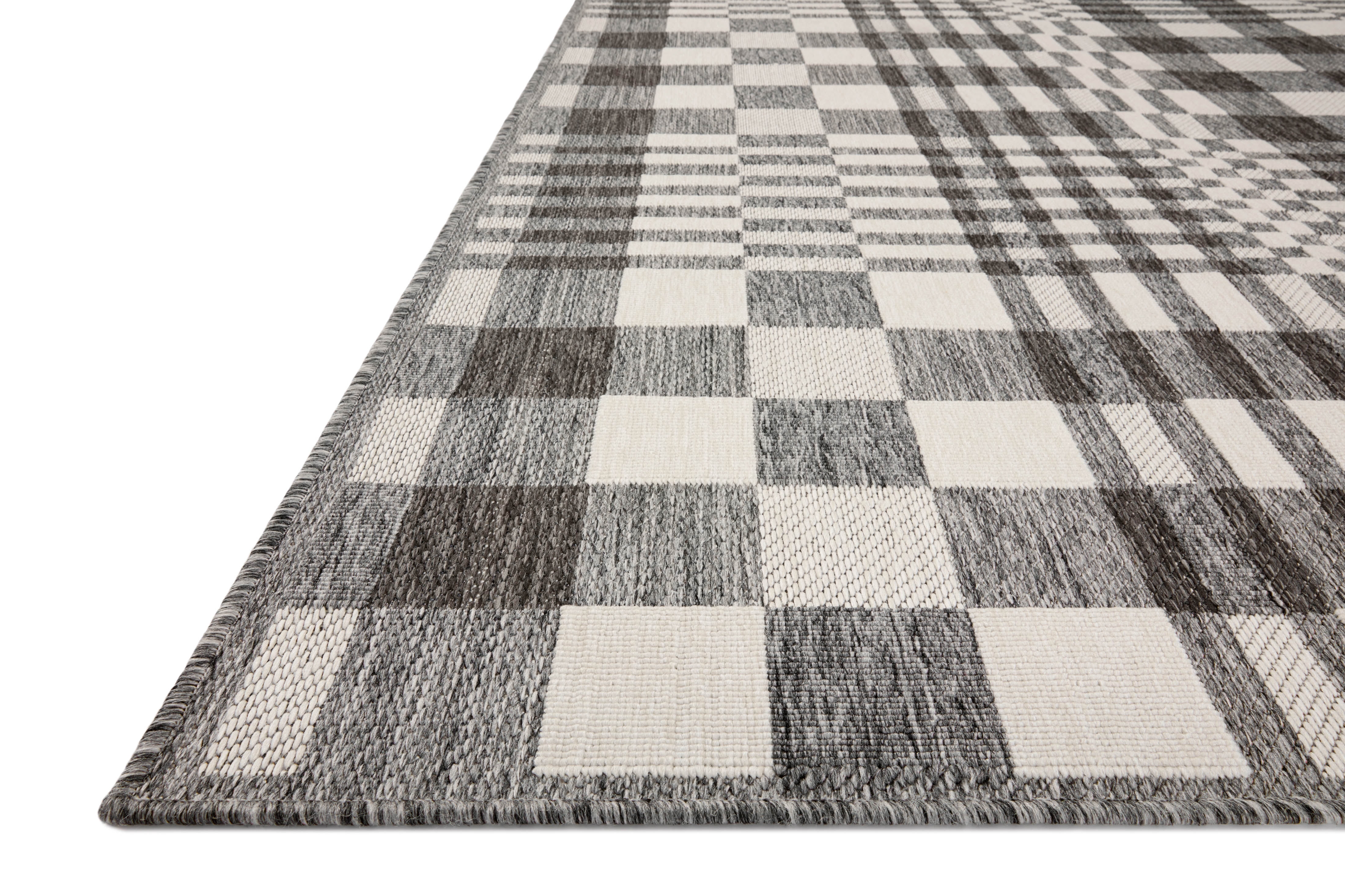 Indoor Outdoor Loloi Rainier Ivory / Pebble 5'-3" x 7'-7" Area Rug